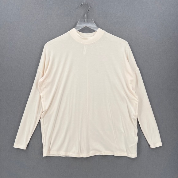 ARITZIA BABATON Long Sleeve Mock Neck Top Womens XXS Cream Foundation Oversized - Picture 1 of 13